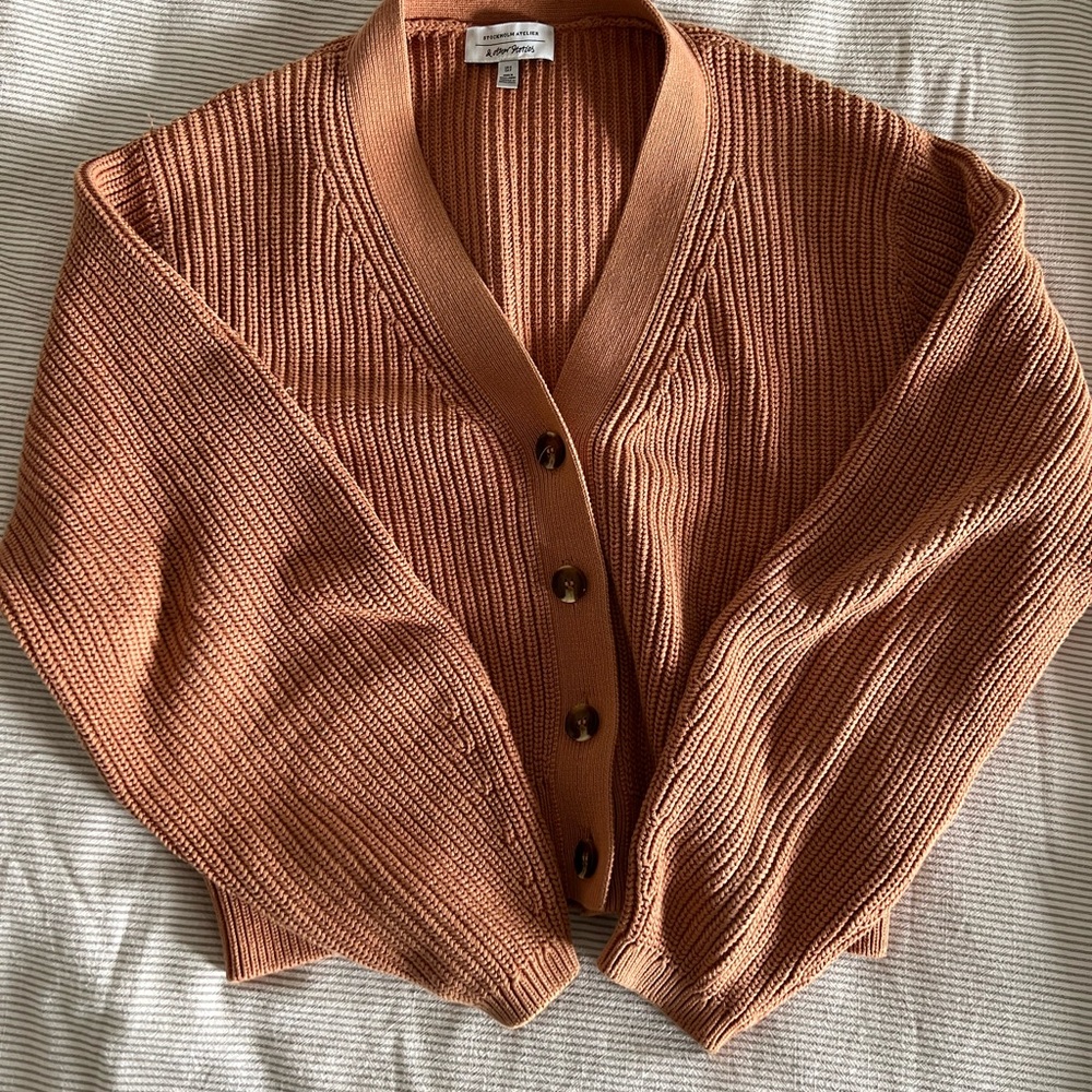 & Other Stories Rust Cardigan Sweater